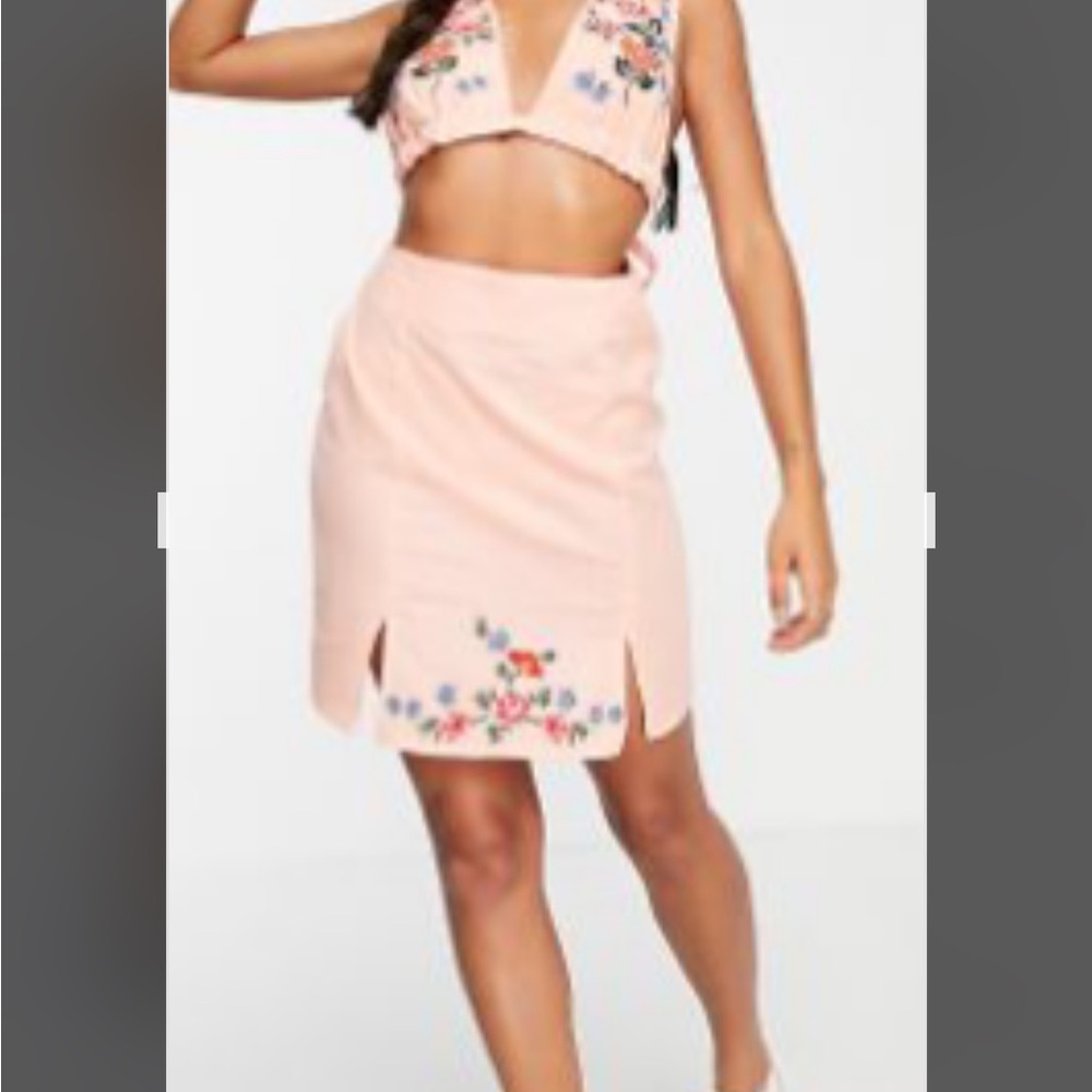 Floral Embroidered Two-Piece Set